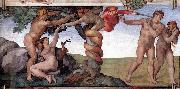 Michelangelo Buonarroti The Fall and Expulsion from Garden of Eden France oil painting artist